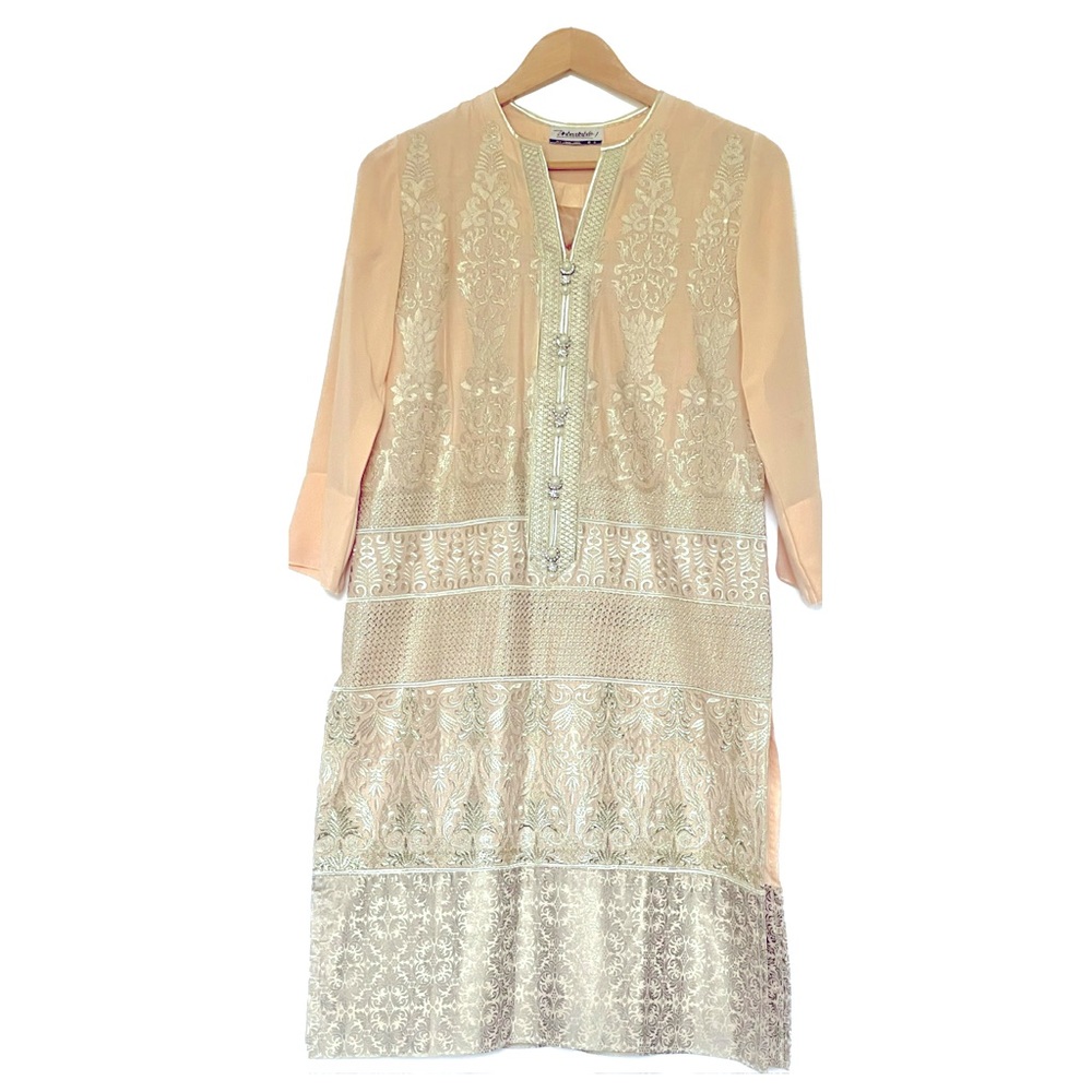 Peach Kurta with Slip